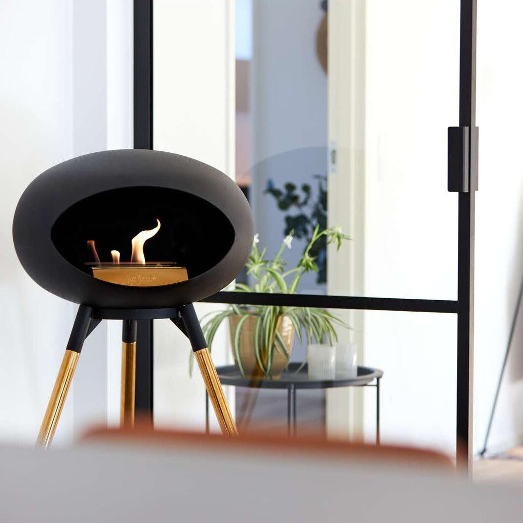 Le Feu Ground Low Bio Fireplace in Black