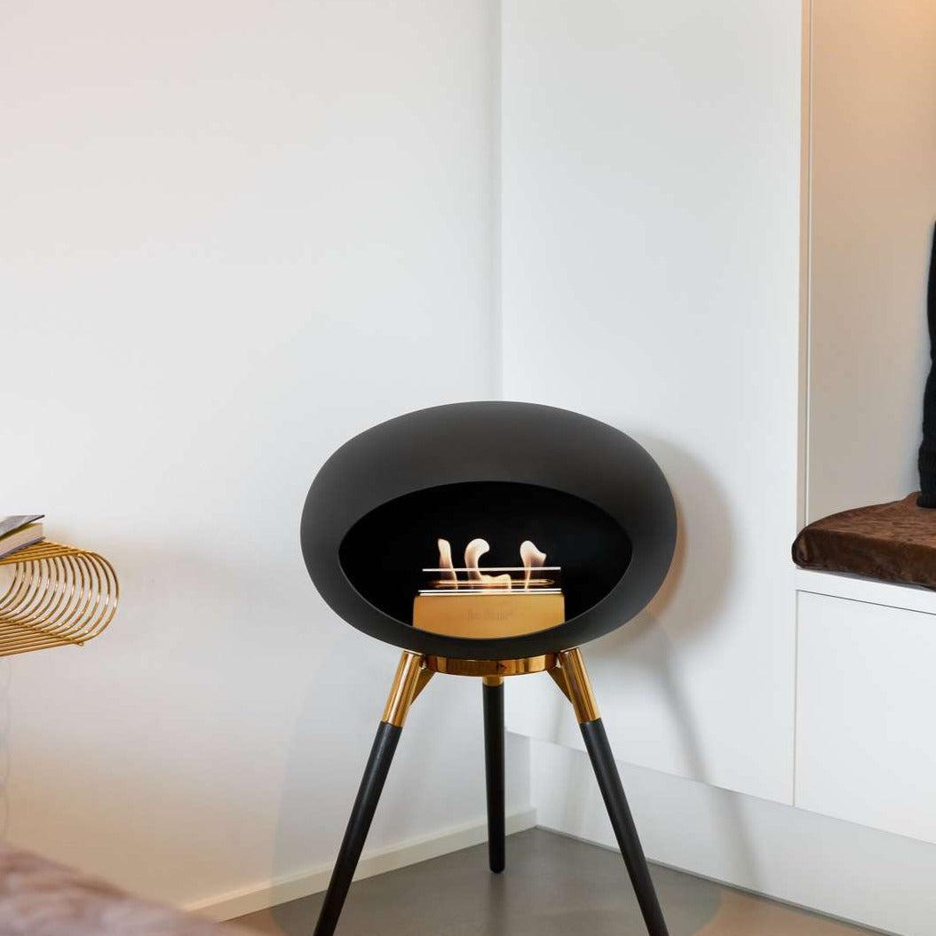 Le Feu Ground Low Bio Fireplace in Black