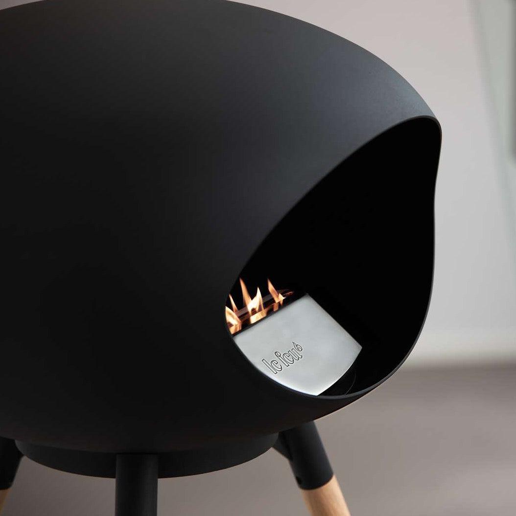 Le Feu Ground Low Bio Fireplace in Black