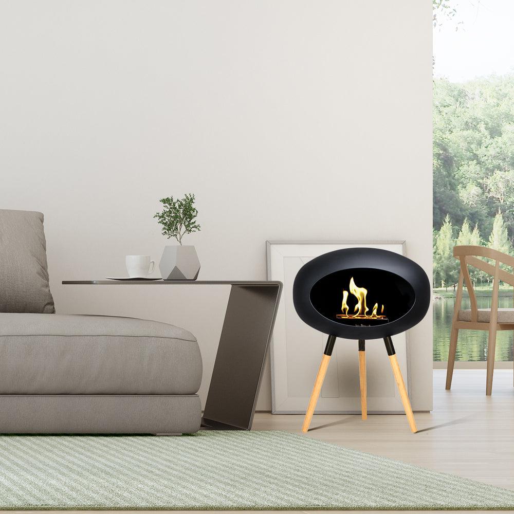 Le Feu Ground Low Bio Fireplace in Black