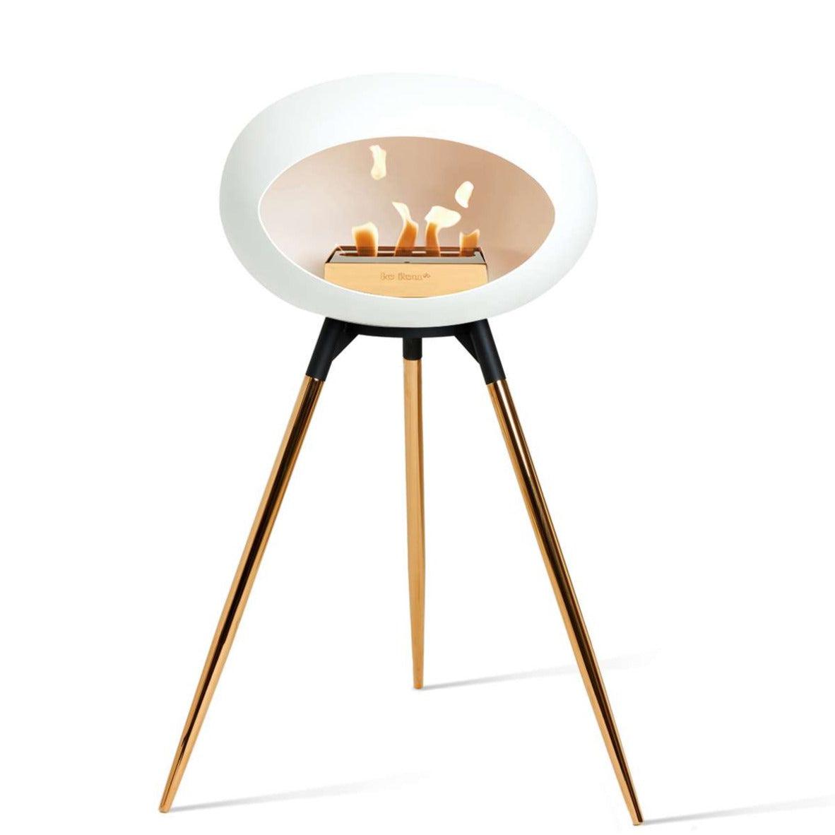 Le Feu Ground Low Bio Fireplace in White