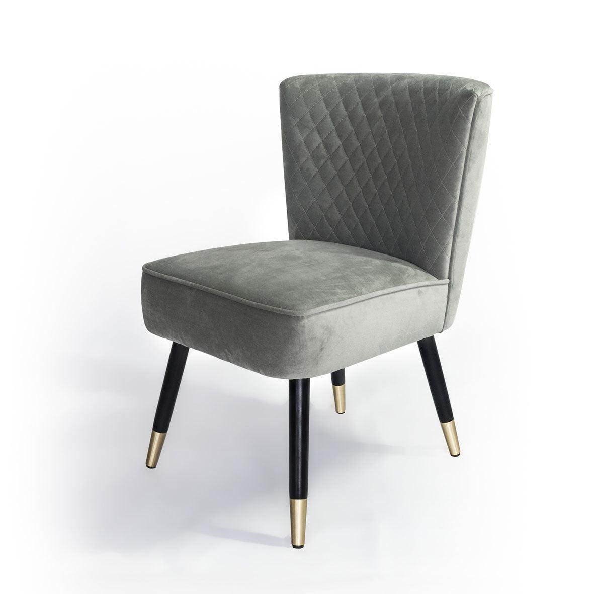 Manon | Occasional Chair in Soft Grey Velvet