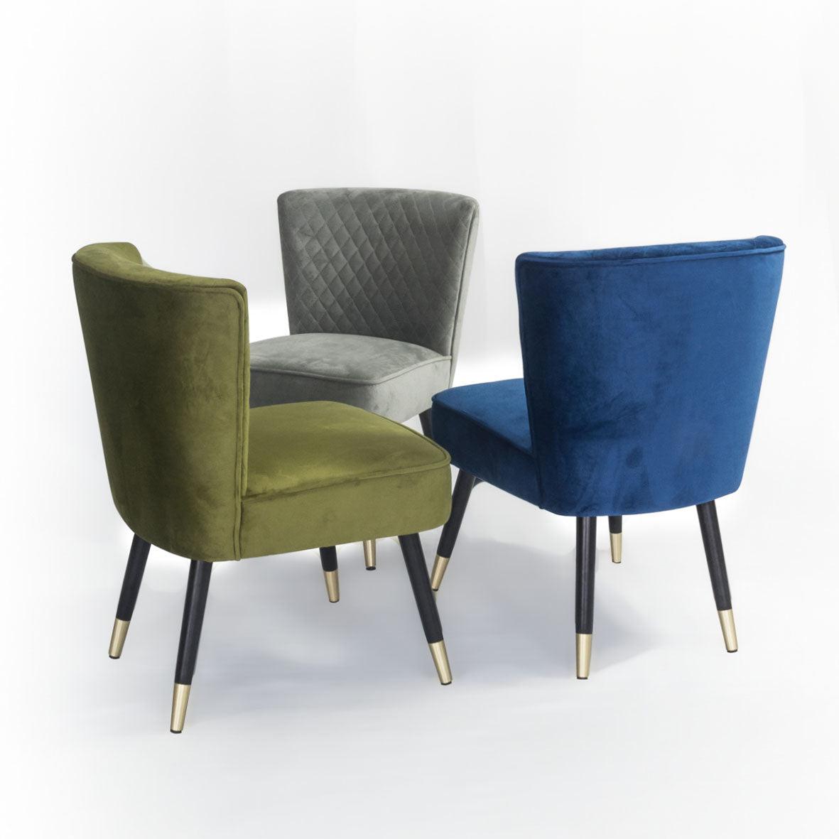 Manon | Occasional Chair in Soft Grey Velvet