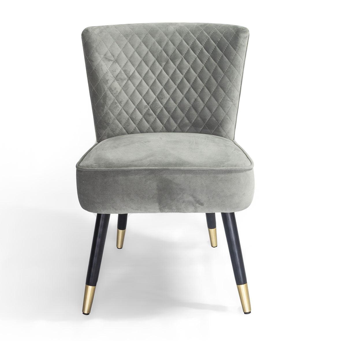 Manon | Occasional Chair in Soft Grey Velvet