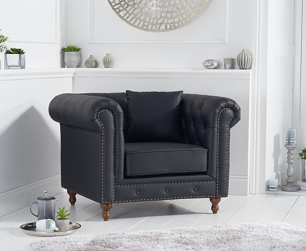 Mark Harris Montrose Black Leather Armchair