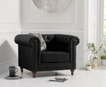 Mark Harris Montrose Black Leather Armchair