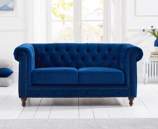 Mark Harris Montrose Blue Plush 2-Seater Sofa