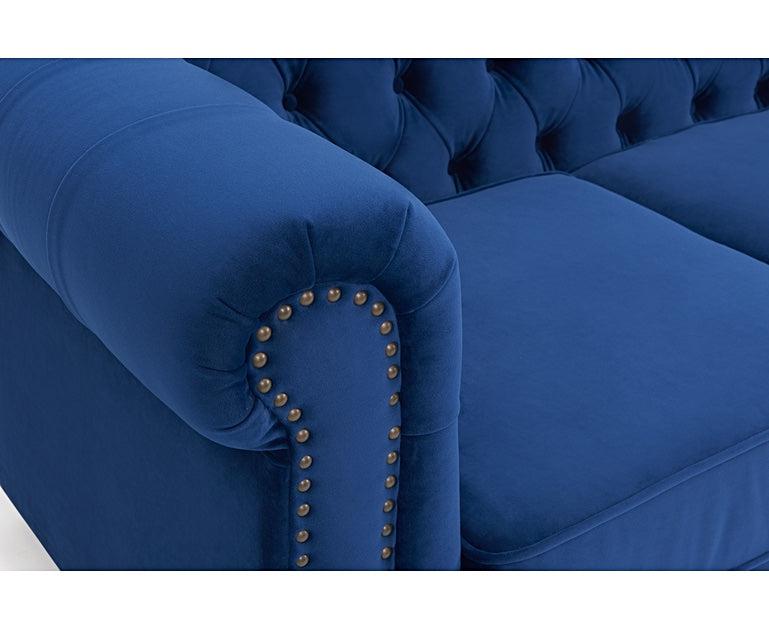 Mark Harris Montrose Blue Plush 3-Seater Sofa
