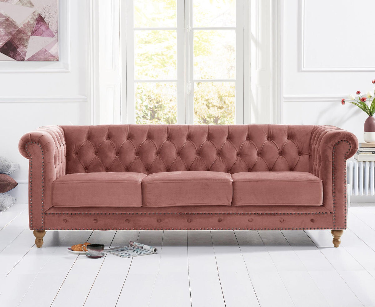 Mark Harris Montrose Blush Plush 3-Seater Sofa