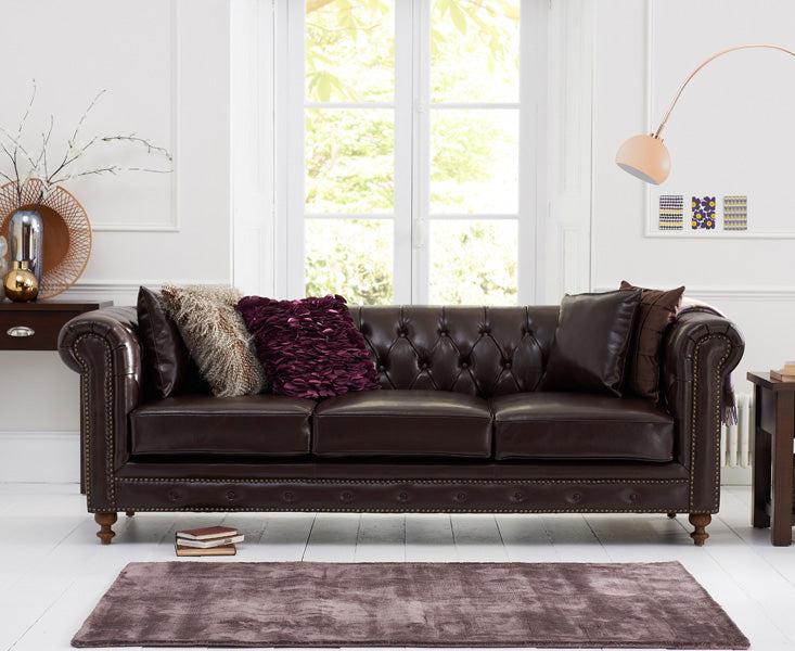 Mark Harris Montrose Brown Leather 3-Seater Sofa