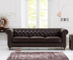 Mark Harris Montrose Brown Leather 3-Seater Sofa