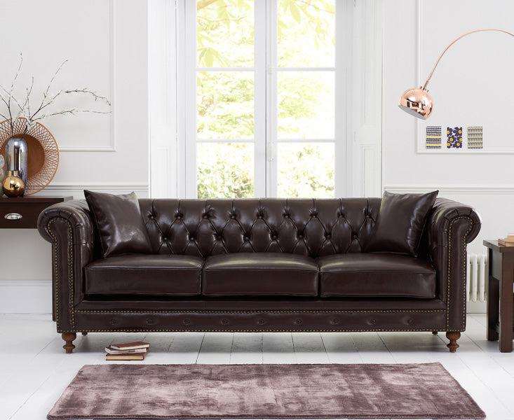 Mark Harris Montrose Brown Leather 3-Seater Sofa