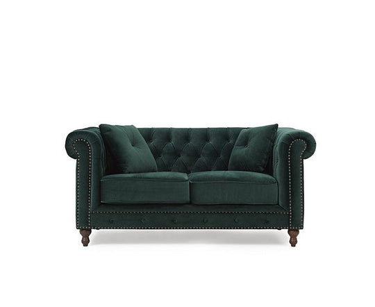 Mark Harris Montrose Green Plush 2-Seater Sofa