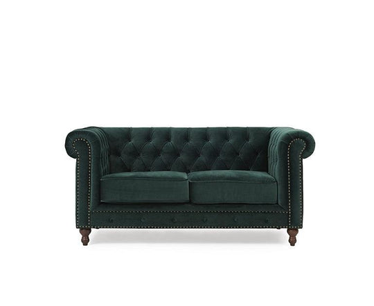 Mark Harris Montrose Green Plush 2-Seater Sofa