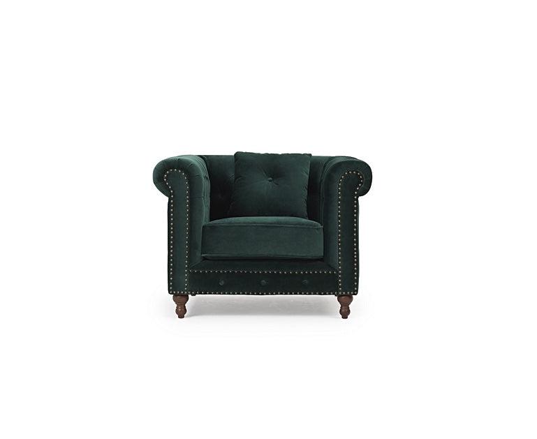 Mark Harris Montrose Green Plush Armchair