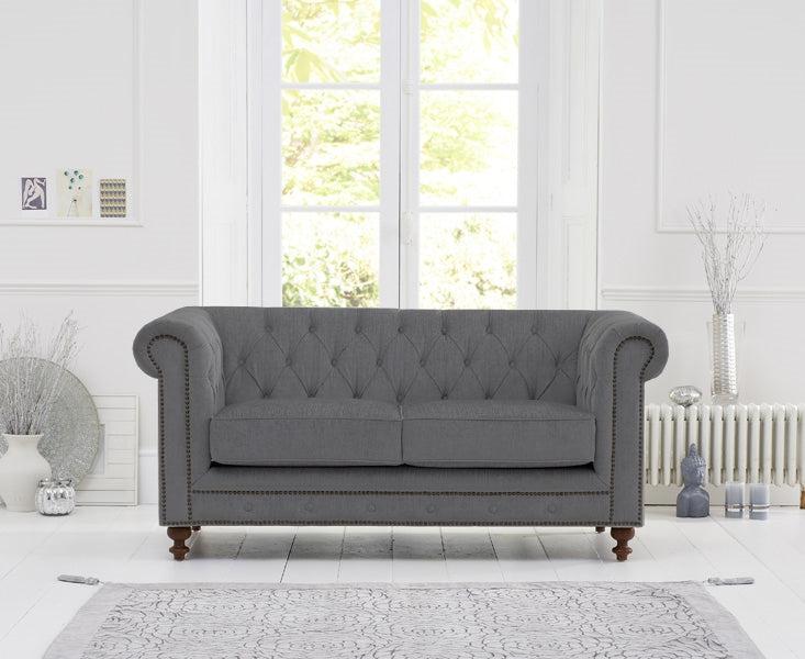 Mark Harris Montrose Grey Linen Fabric 2-seater Sofa