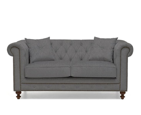 Mark Harris Montrose Grey Linen Fabric 2-seater Sofa
