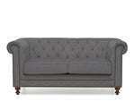 Mark Harris Montrose Grey Linen Fabric 2-seater Sofa