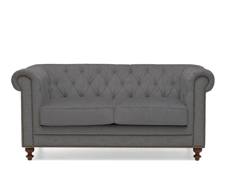 Mark Harris Montrose Grey Linen Fabric 2-seater Sofa