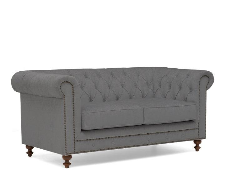 Mark Harris Montrose Grey Linen Fabric 2-seater Sofa