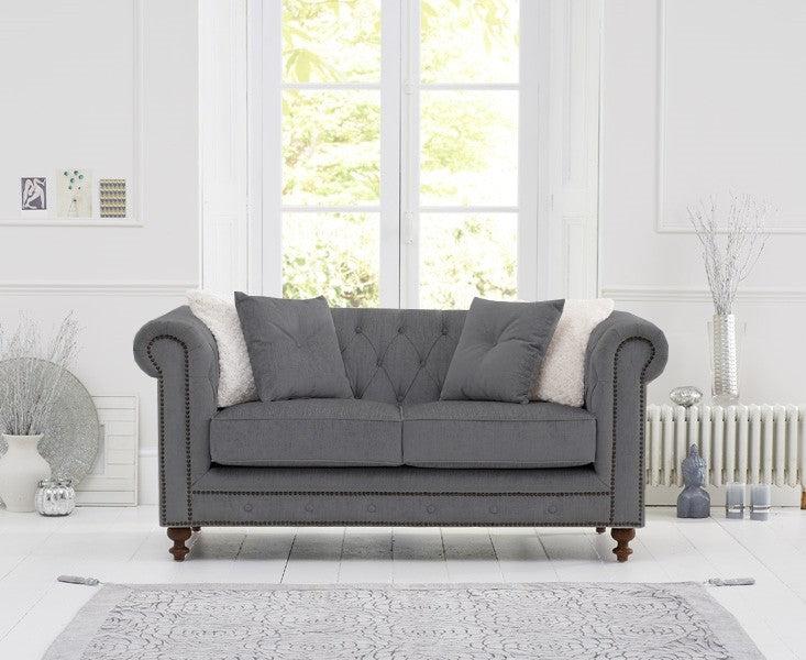 Mark Harris Montrose Grey Linen Fabric 2-seater Sofa