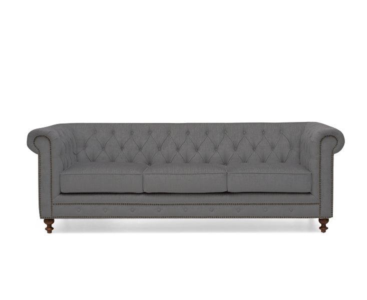 Mark Harris Montrose Grey Linen Fabric 3-seater Sofa