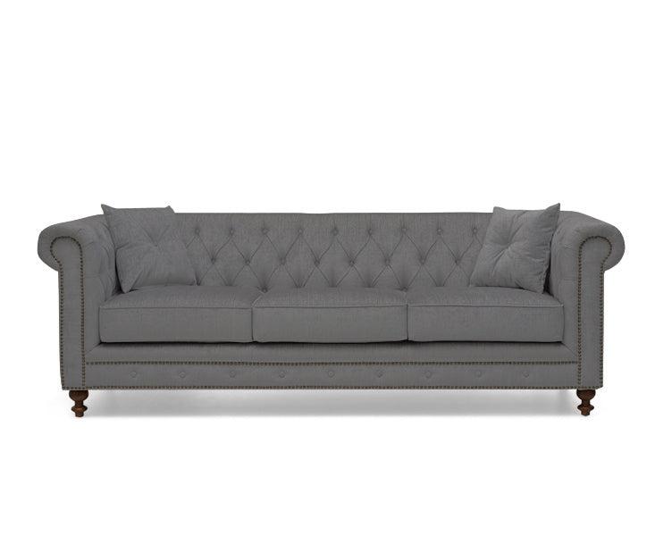 Mark Harris Montrose Grey Linen Fabric 3-seater Sofa