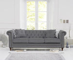Mark Harris Montrose Grey Linen Fabric 3-seater Sofa