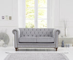 Mark Harris Montrose Grey Plush Fabric 2-seater Sofa