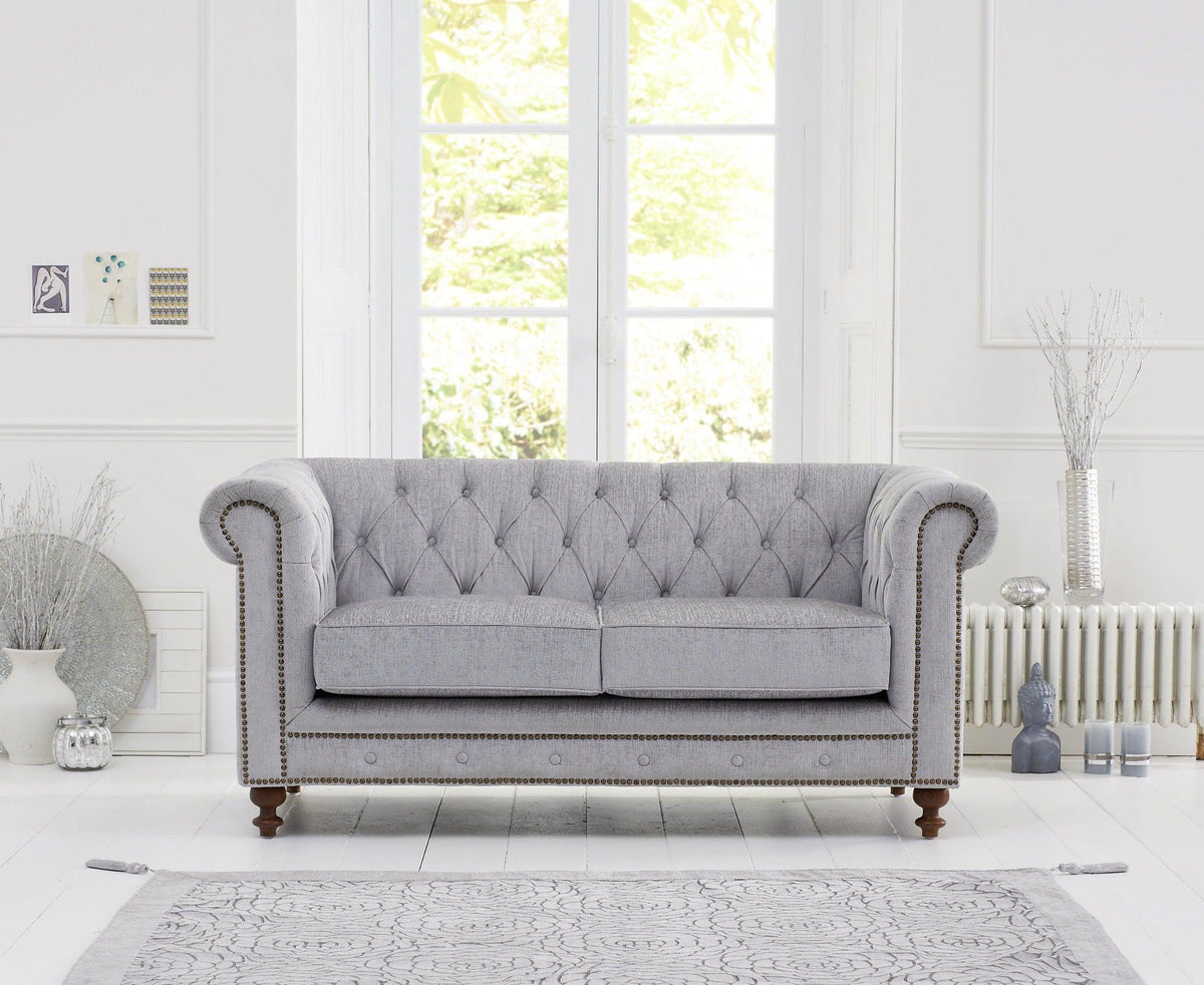 Mark Harris Montrose Grey Plush Fabric 2-seater Sofa