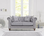 Mark Harris Montrose Grey Plush Fabric 2-seater Sofa