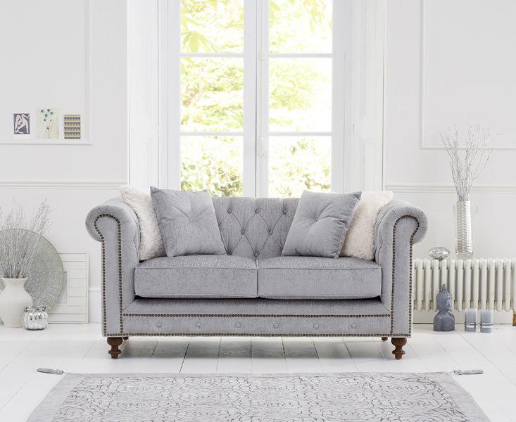 Mark Harris Montrose Grey Plush Fabric 2-seater Sofa