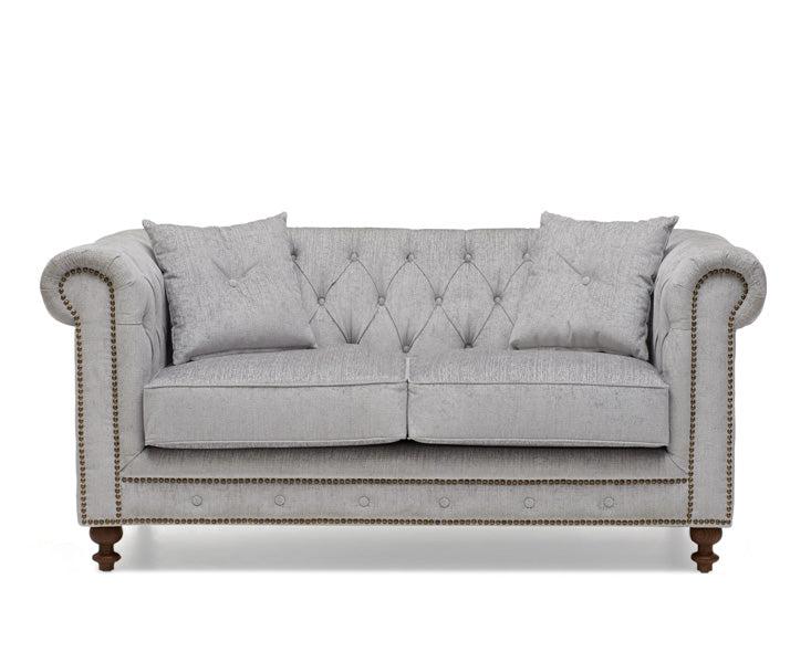 Mark Harris Montrose Grey Plush Fabric 2-seater Sofa