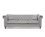 Mark Harris Montrose Grey Plush Fabric 3-Seater Sofa