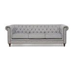 Mark Harris Montrose Grey Plush Fabric 3-Seater Sofa