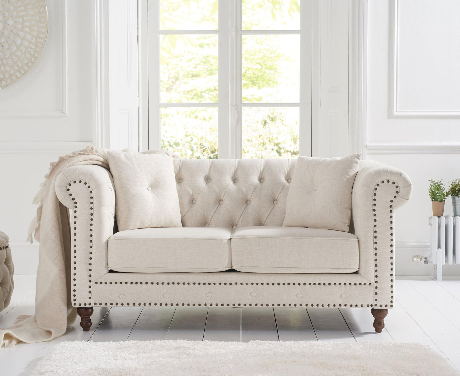 Mark Harris Montrose Ivory Linen 2-seater Sofa