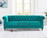 Mark Harris Montrose Teal Plush 3-Seater Sofa