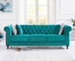 Mark Harris Montrose Teal Plush 3-Seater Sofa