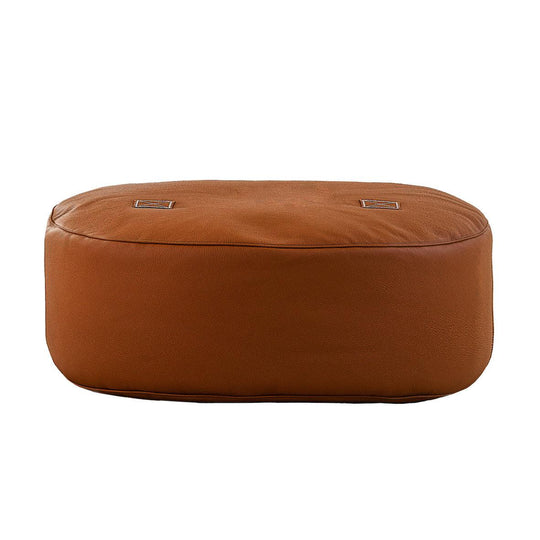 Oblong Luxurious Leather Pouff - By Trimm - Real Scandinavian Quality