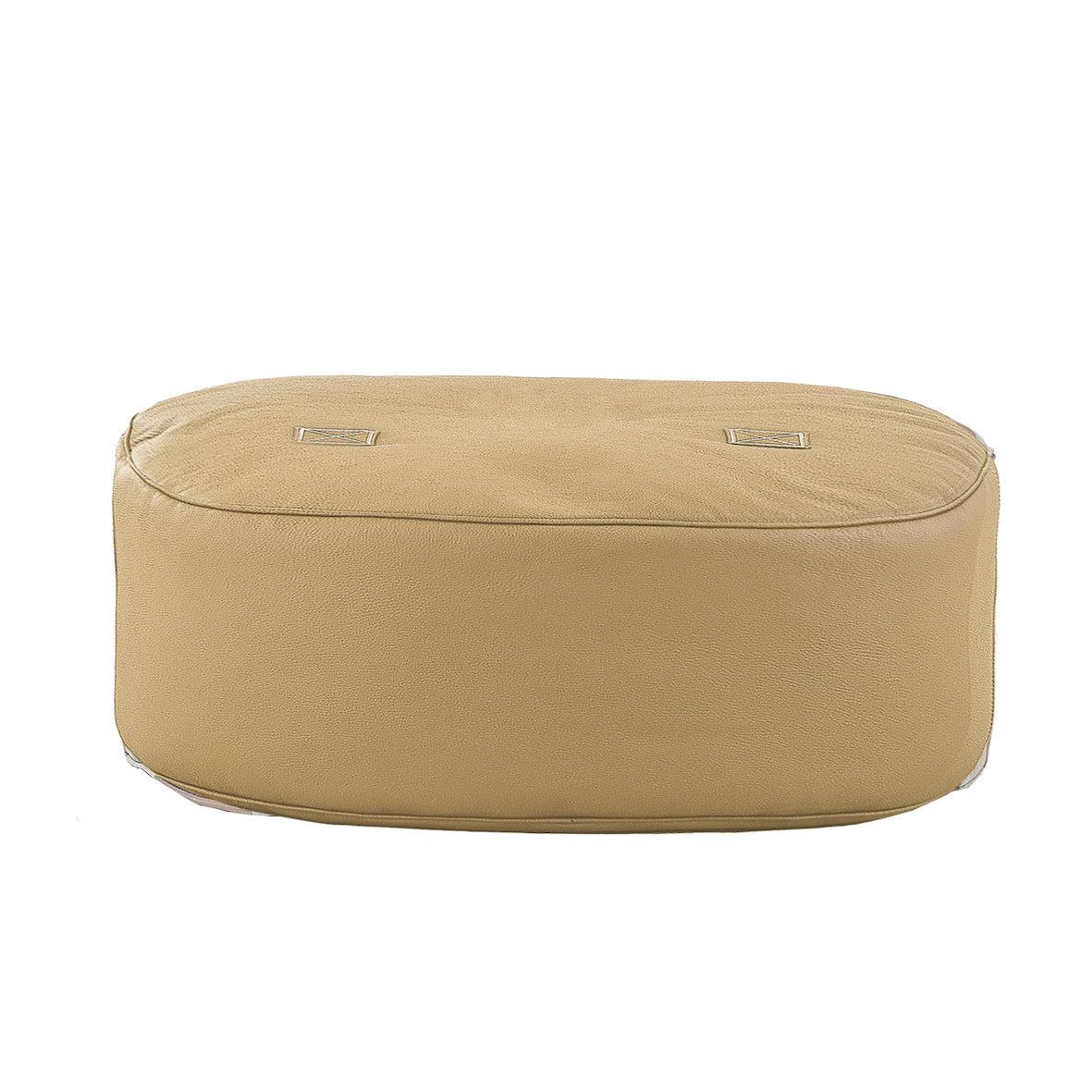 Oblong Luxurious Leather Pouff - By Trimm - Real Scandinavian Quality