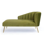Vintage Green, Beautiful Velvet Quince Chaise, gold-plated legs